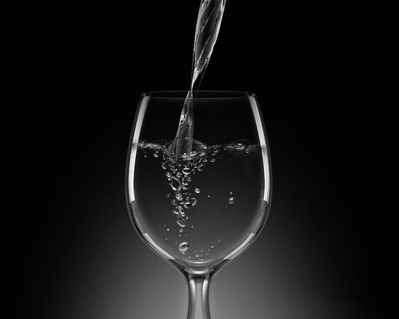 Water being poured into a glass