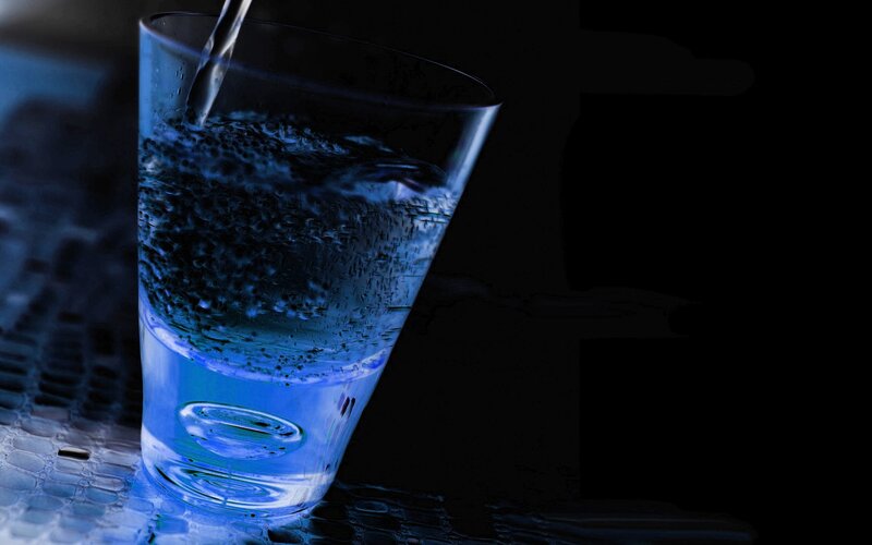 Water being poured into a glass