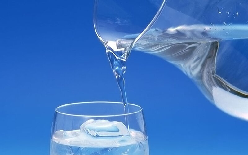 Water being poured into a glass