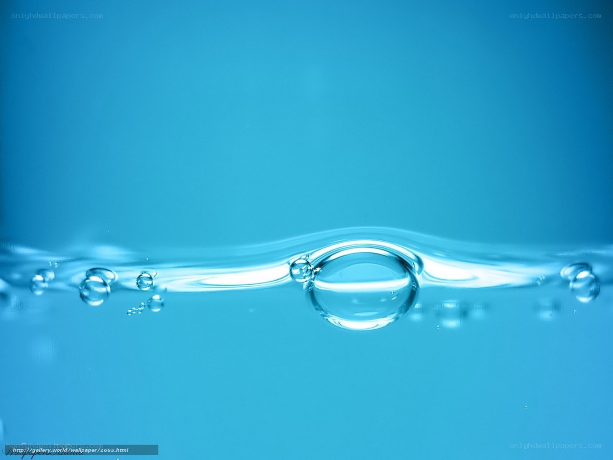 Water bubbles at surface