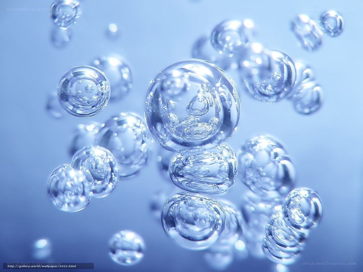 Water bubbles floating
