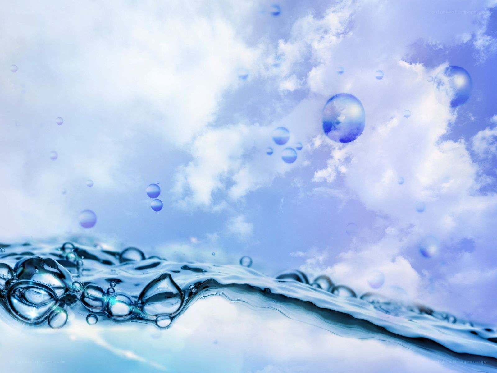 Water bubbles in sky