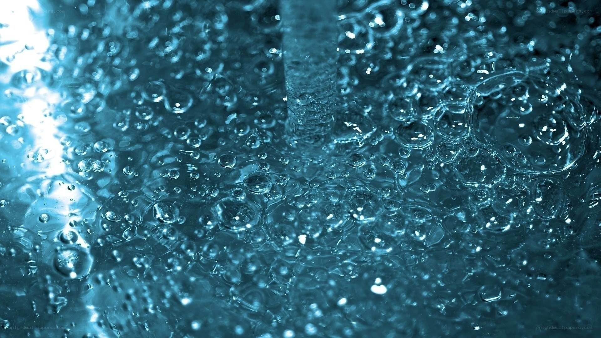 Water bubbling and flowing