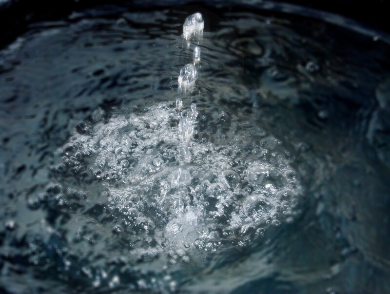Water bubbling in a pool