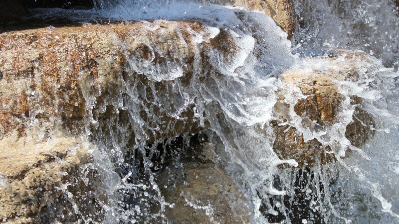 Water cascading over rocks