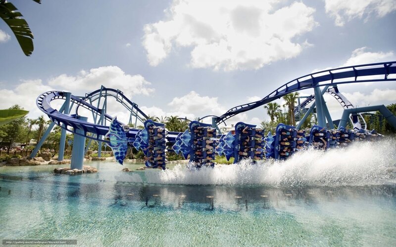 Water coaster at theme park