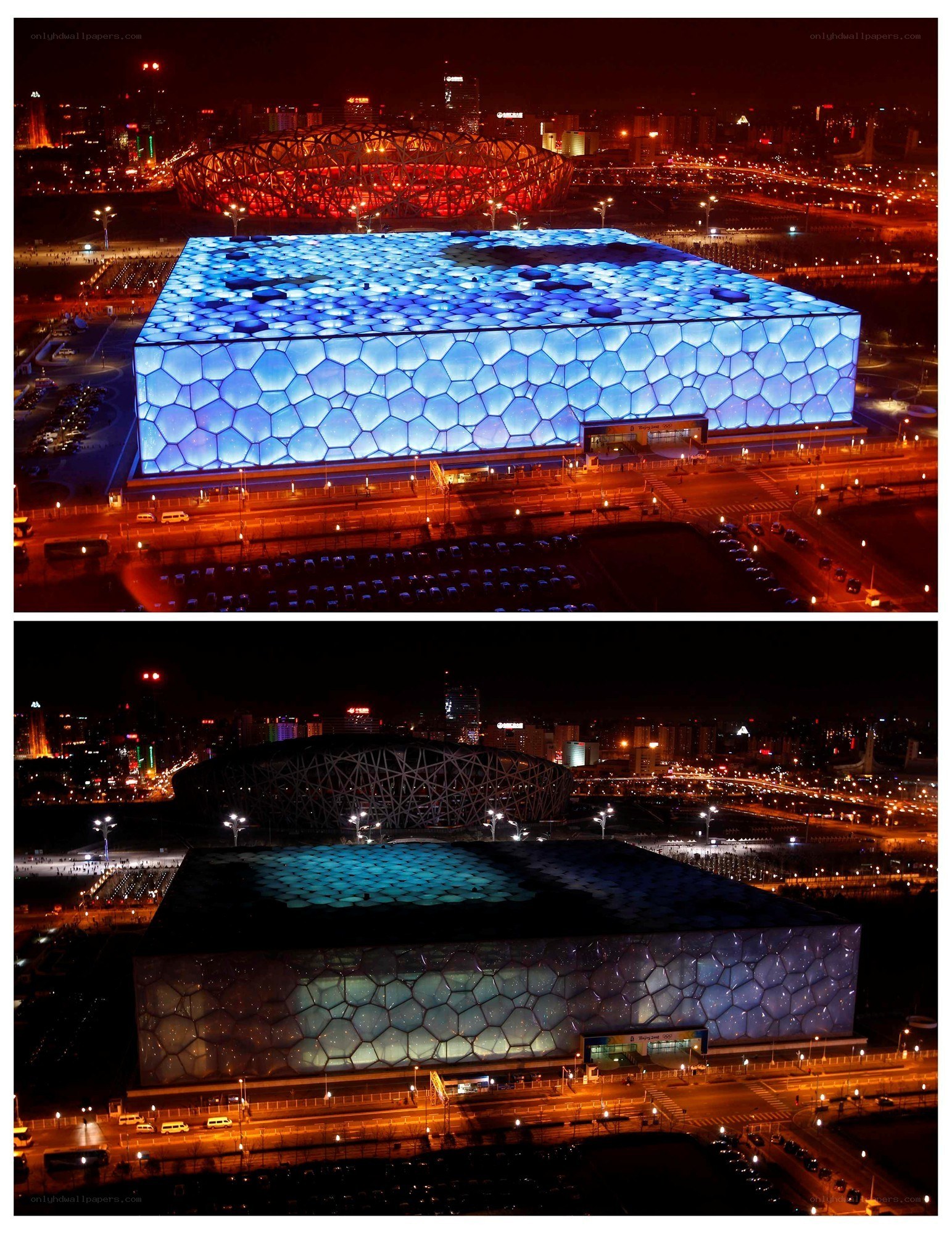 Water Cube at night