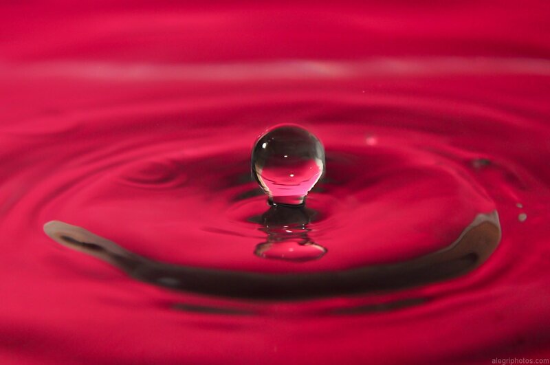 Water drop creating ripple