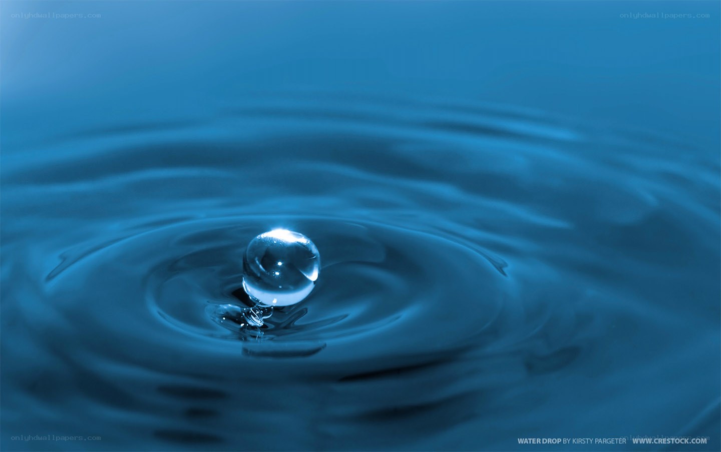 Water drop creating ripples