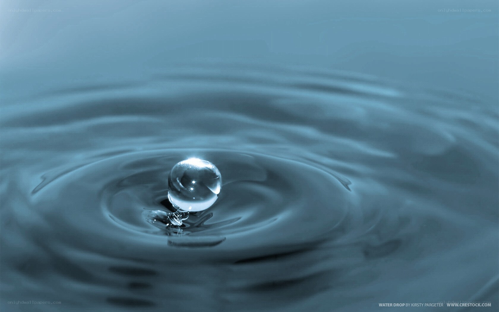 Water drop creating ripples
