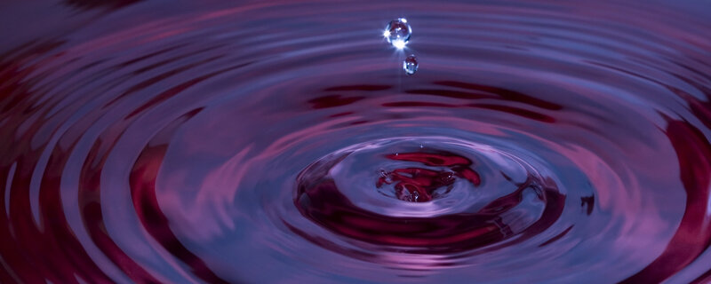 Water drop creating ripples