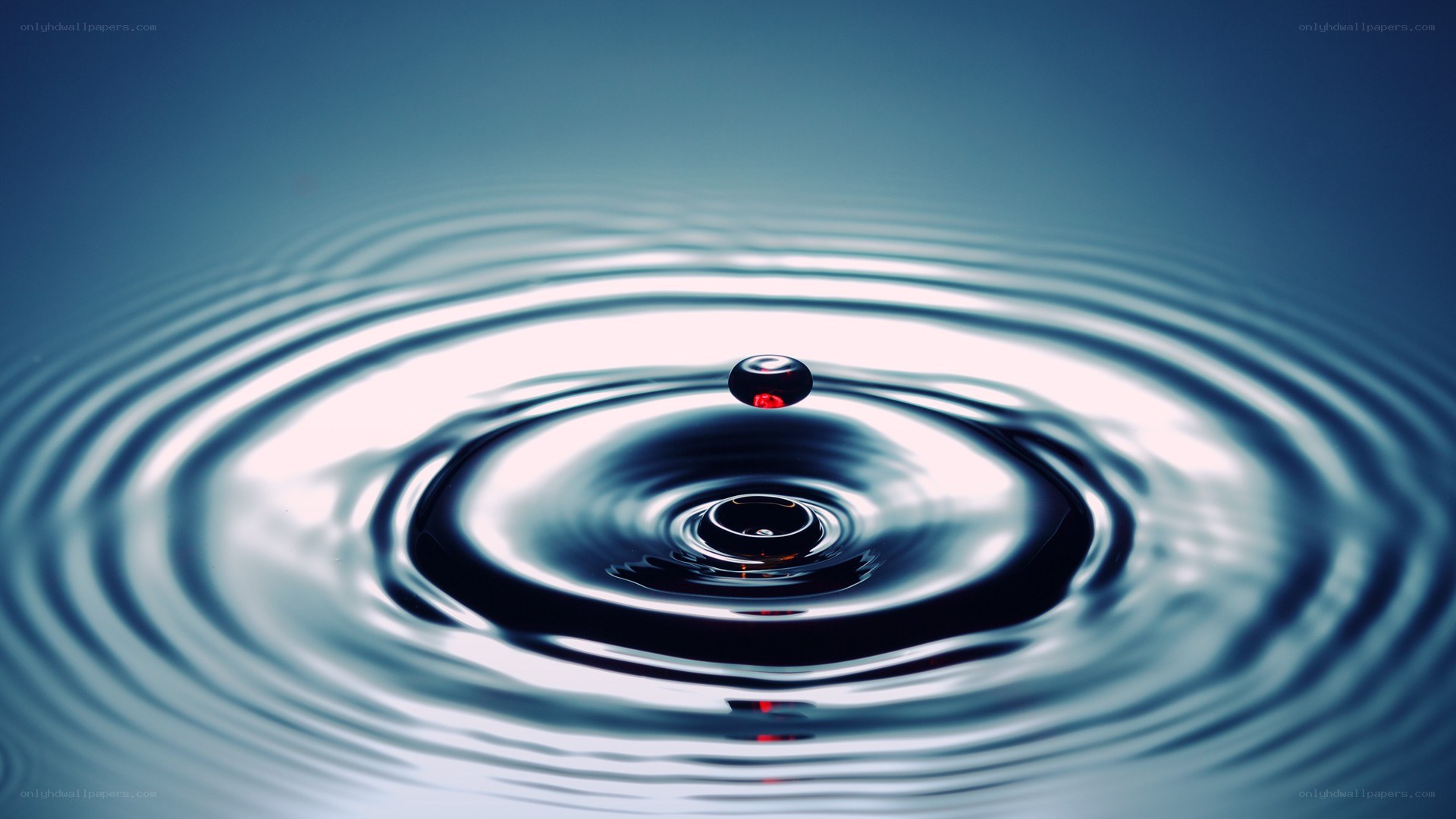 Water drop creating ripples