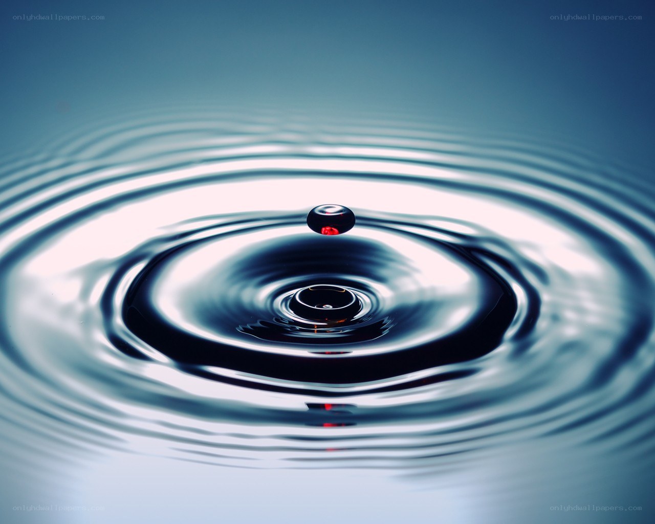 Water drop creating ripples