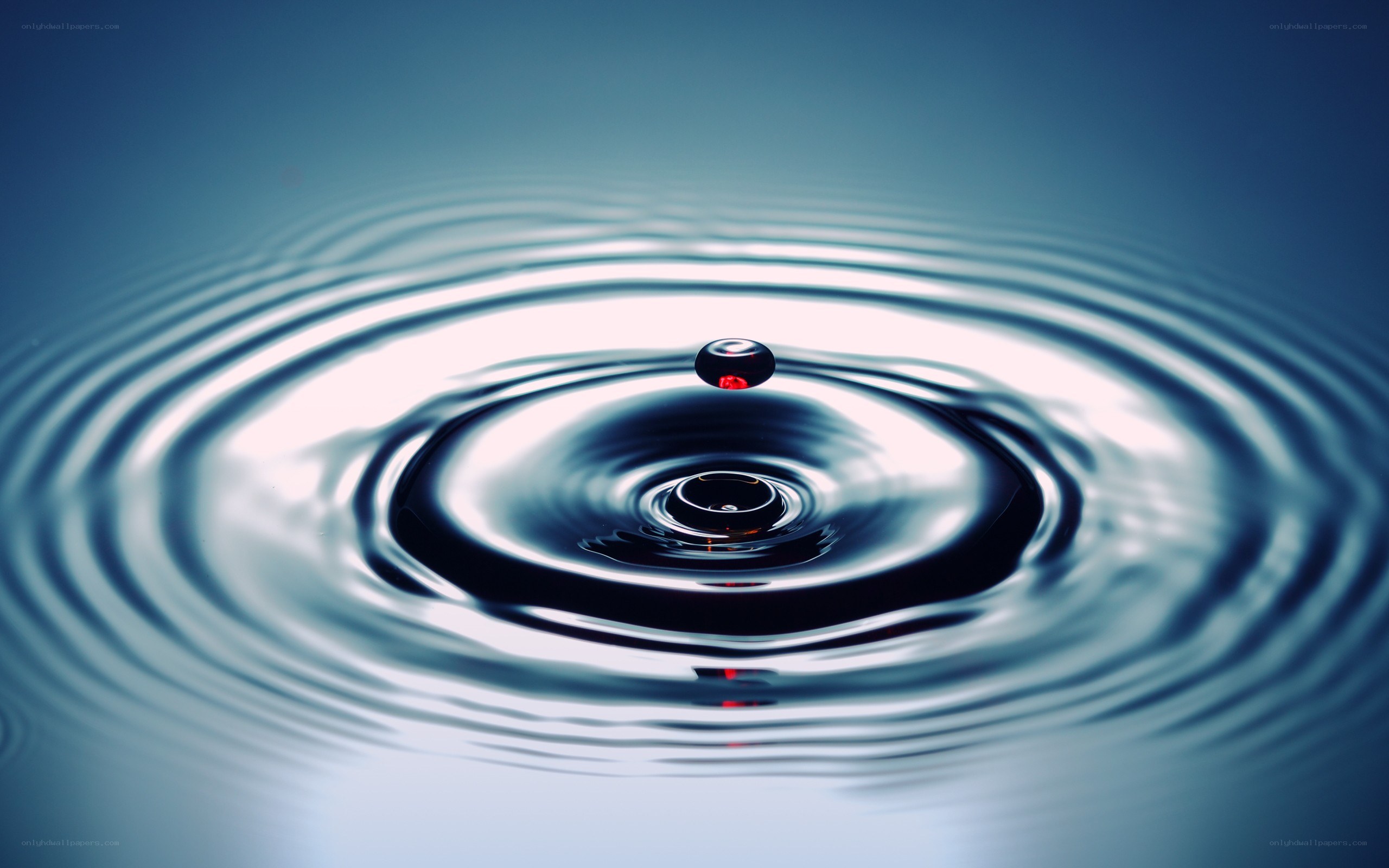 Water drop creating ripples