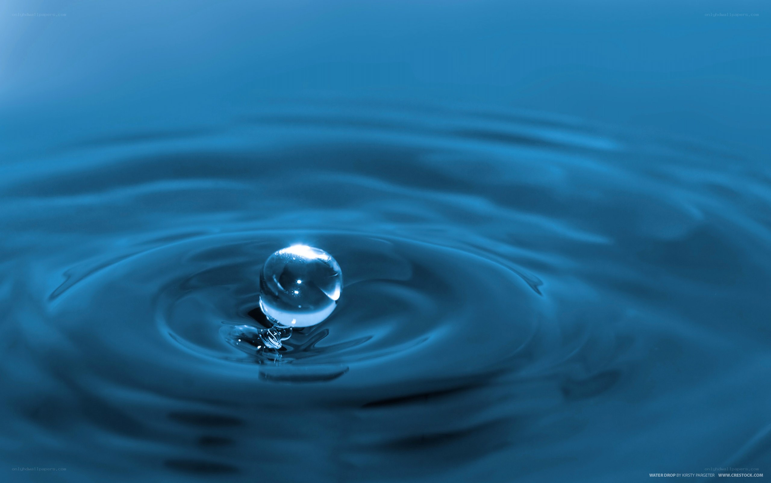 Water drop creating ripples