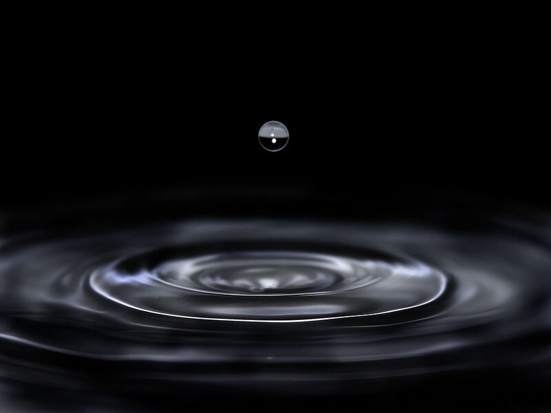 Water drop creating ripples