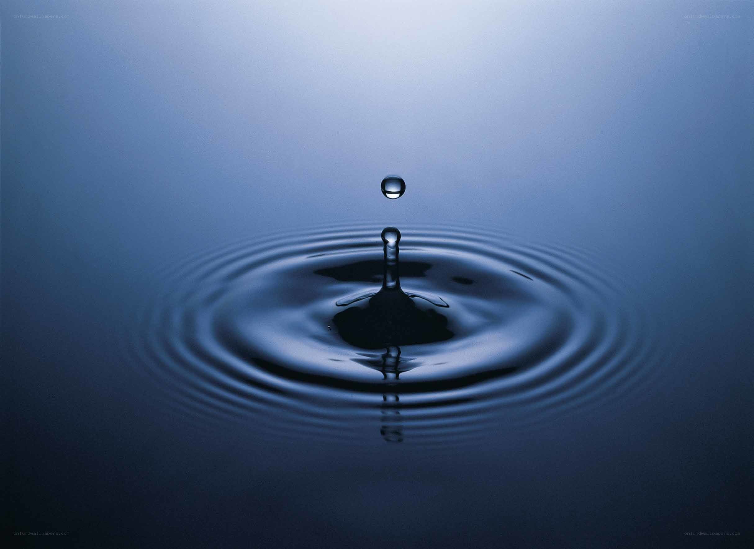 Water drop creating ripples