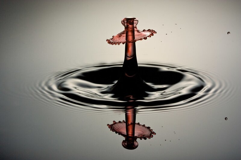 Water drop impact formation