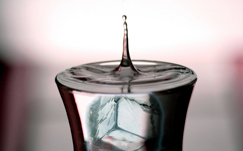 Water Drop in Glass