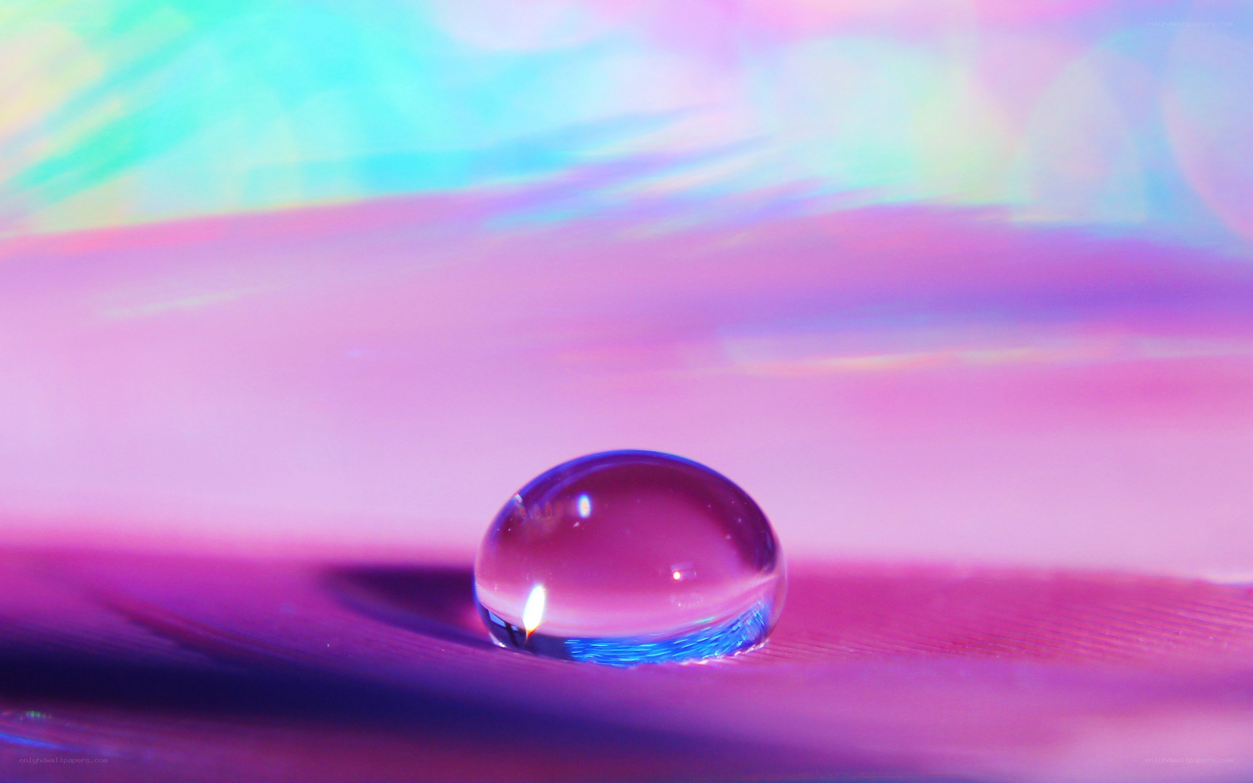 Water drop on colorful surface