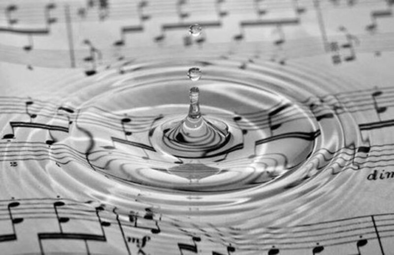 Water Drop on Sheet Music