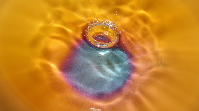 Water drop splash crown