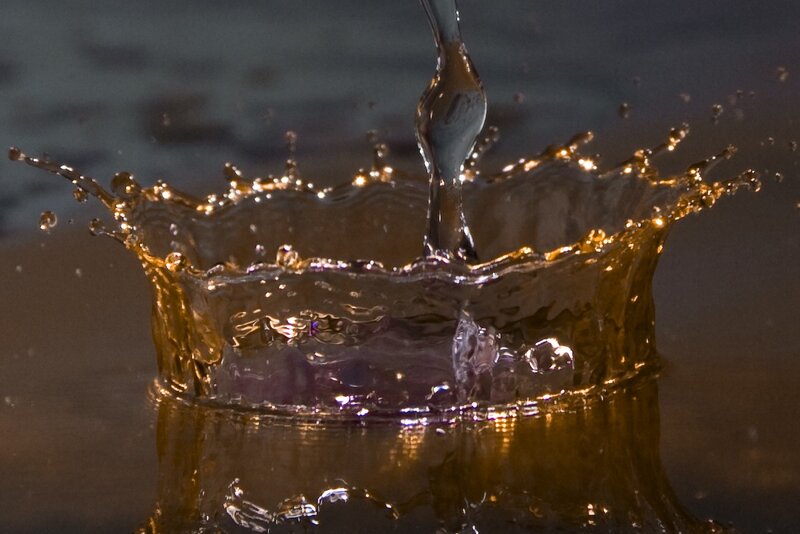 Water drop splash crown