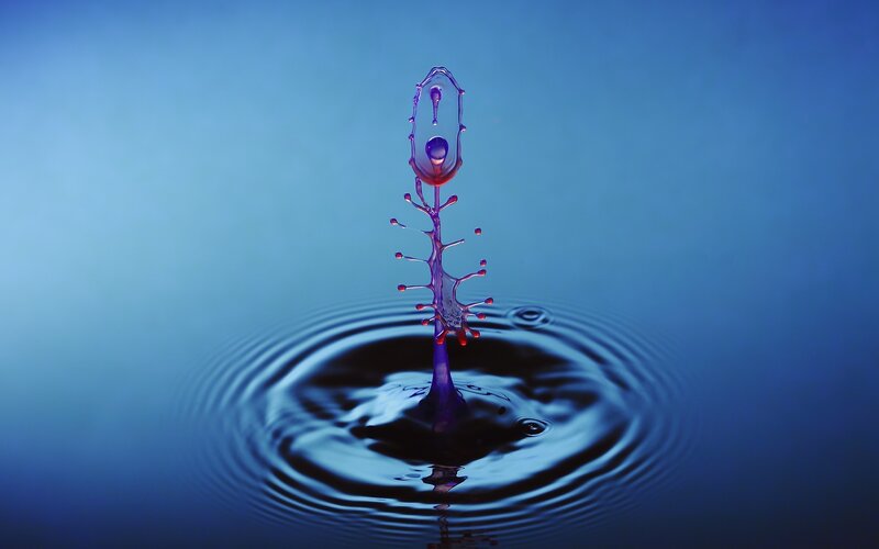 Water drop splash formation