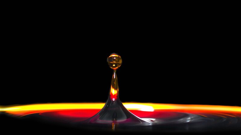 Water drop splash in motion