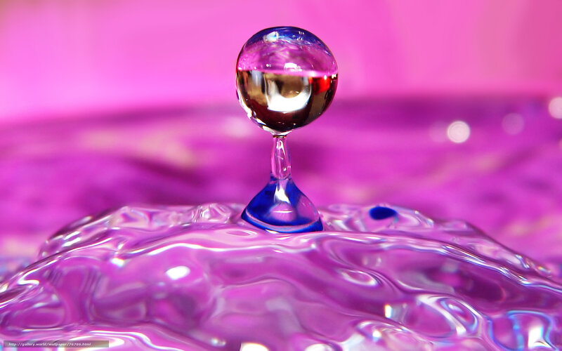 Water drop splash in purple
