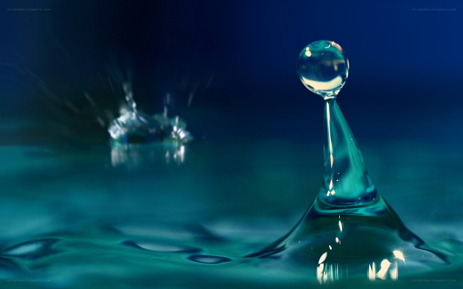 Water drop splash in slow motion