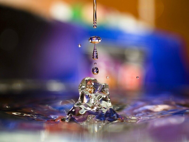 Water drop splash in slow motion