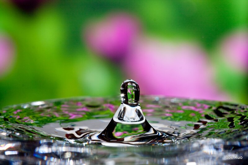 Water drop splash on surface
