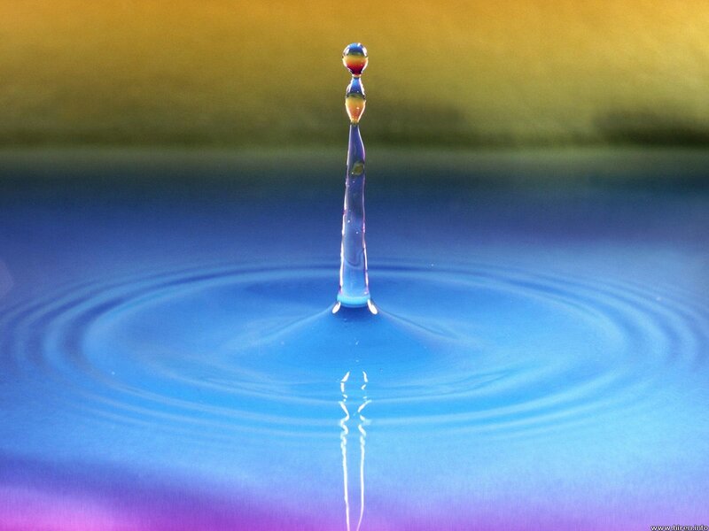 Water drop splash with ripple