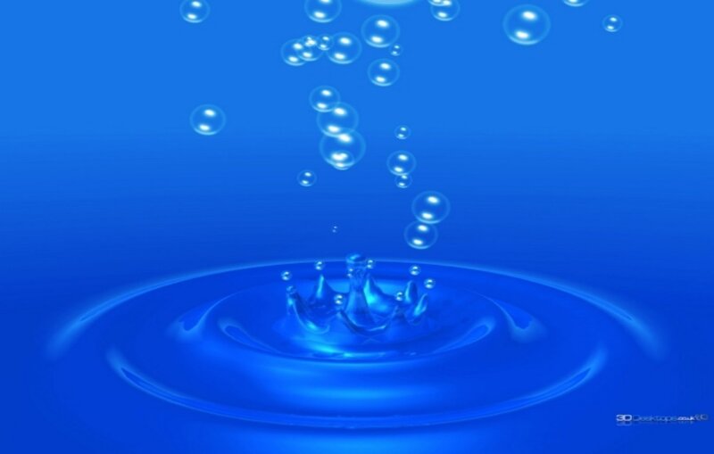 Water drop with bubbles