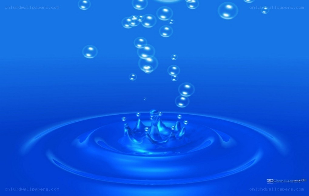 Water drop with bubbles