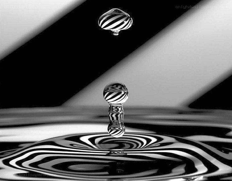 Water drop with striped reflection