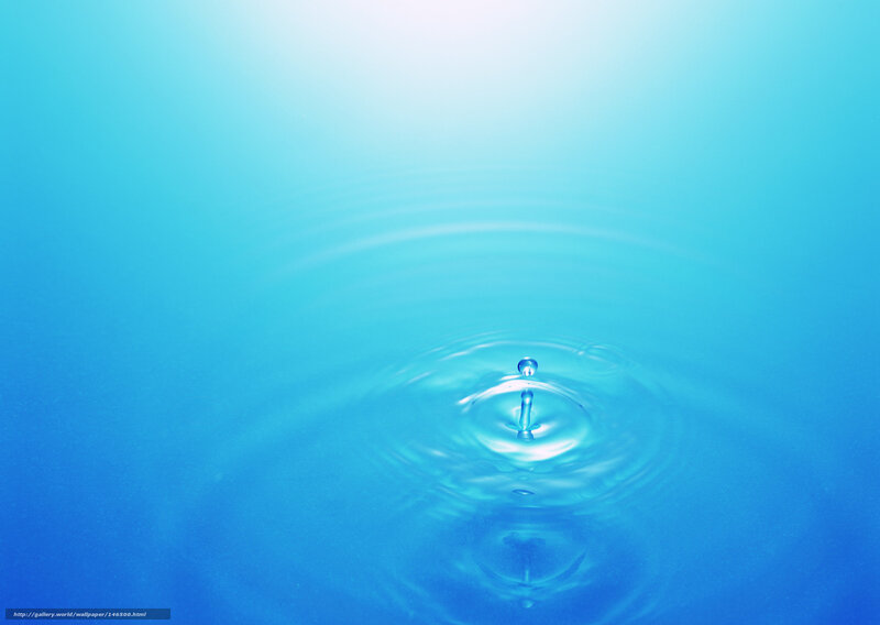 Water Droplet Creating Ripples — Blue, Calm