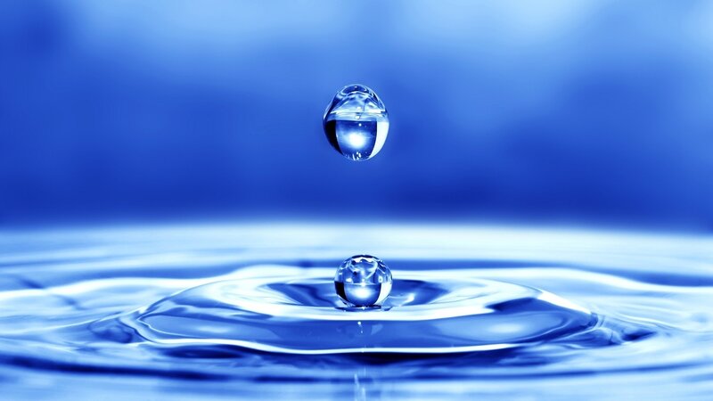 Water Droplet Falling — Blue, Calm, Photograph, Ripples
