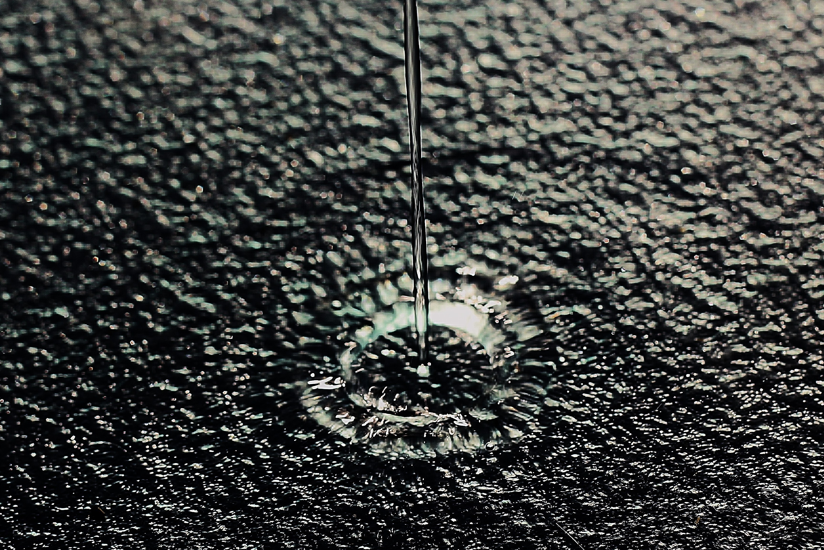 Water droplet falling on surface