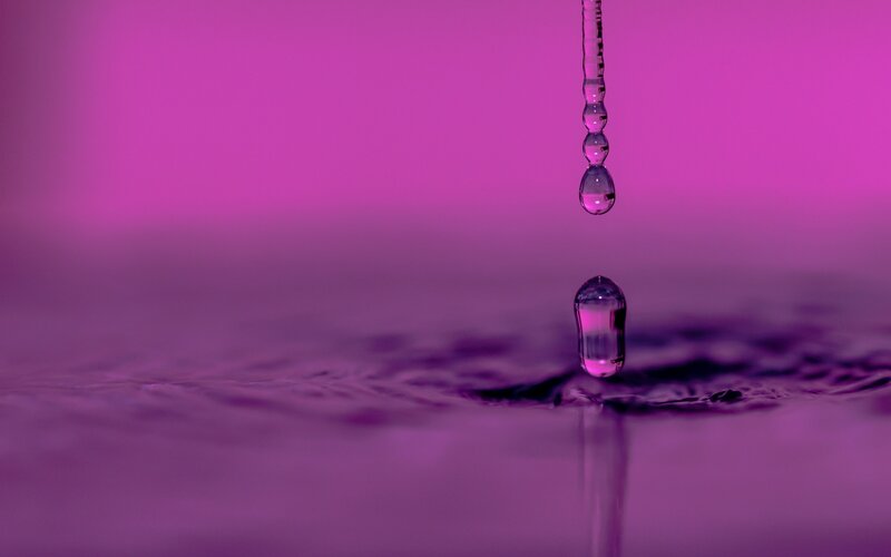 Water Droplet Falling — Purple