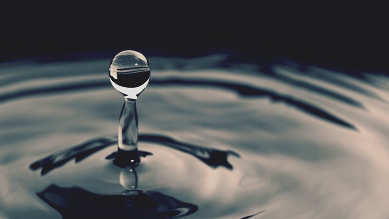 Water Droplet Forming — Blue, Calm