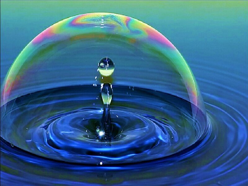 Water Droplet Forming Bubble