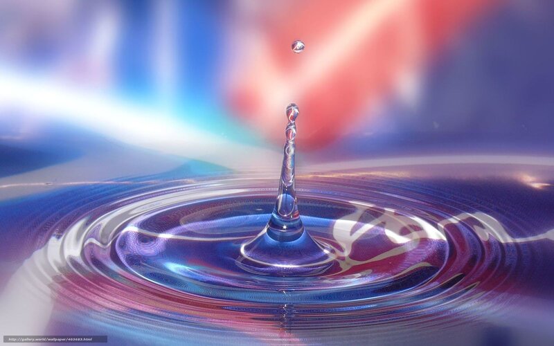 Water Droplet Impact — Blue, Serene