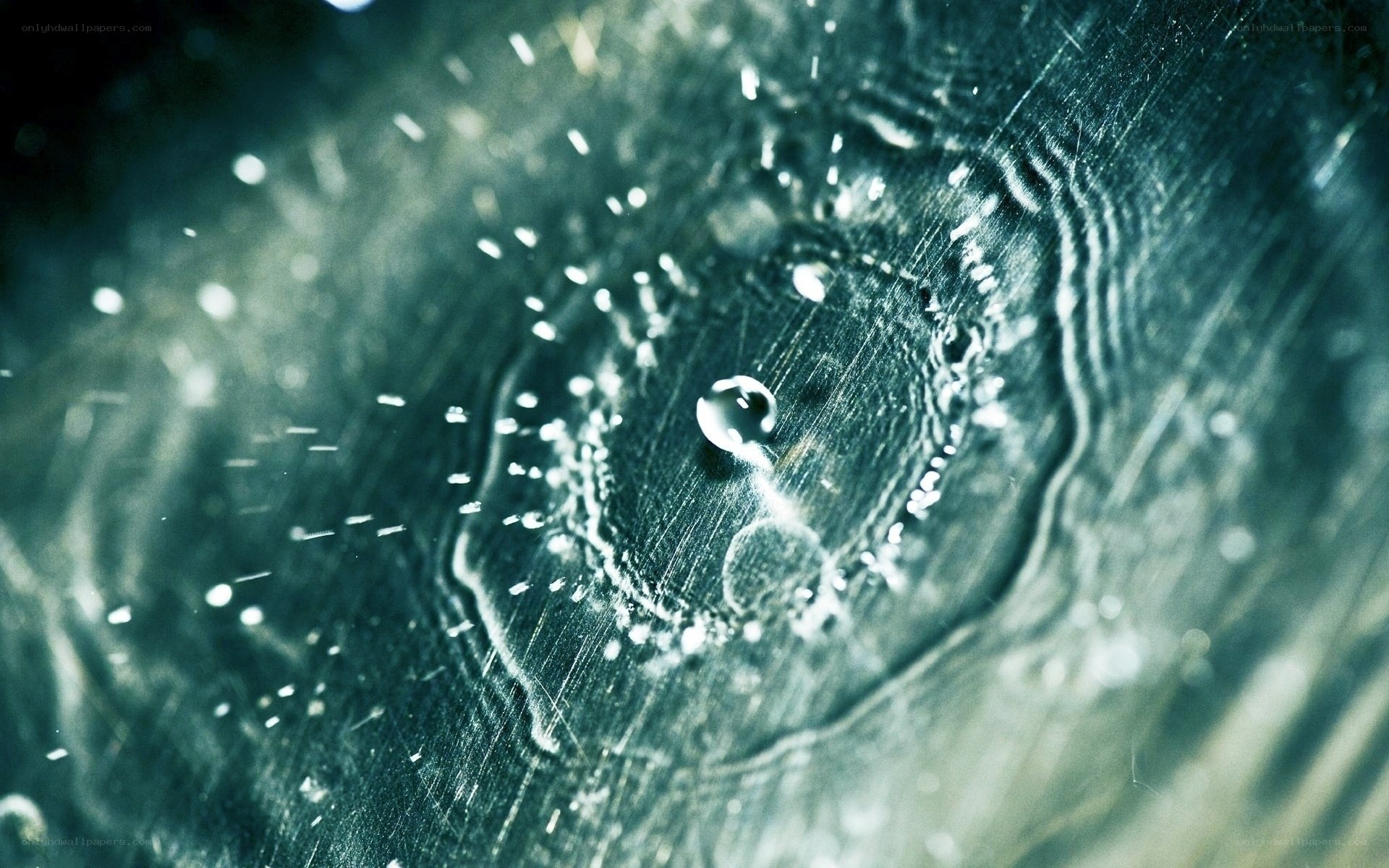 Water droplet impact on surface