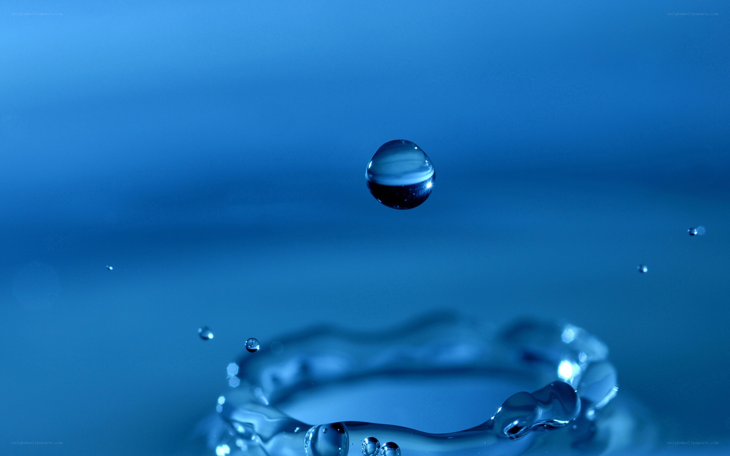 Water droplet in mid-air