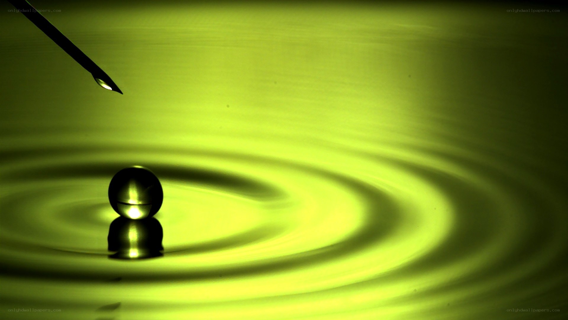 Water droplet on a sphere