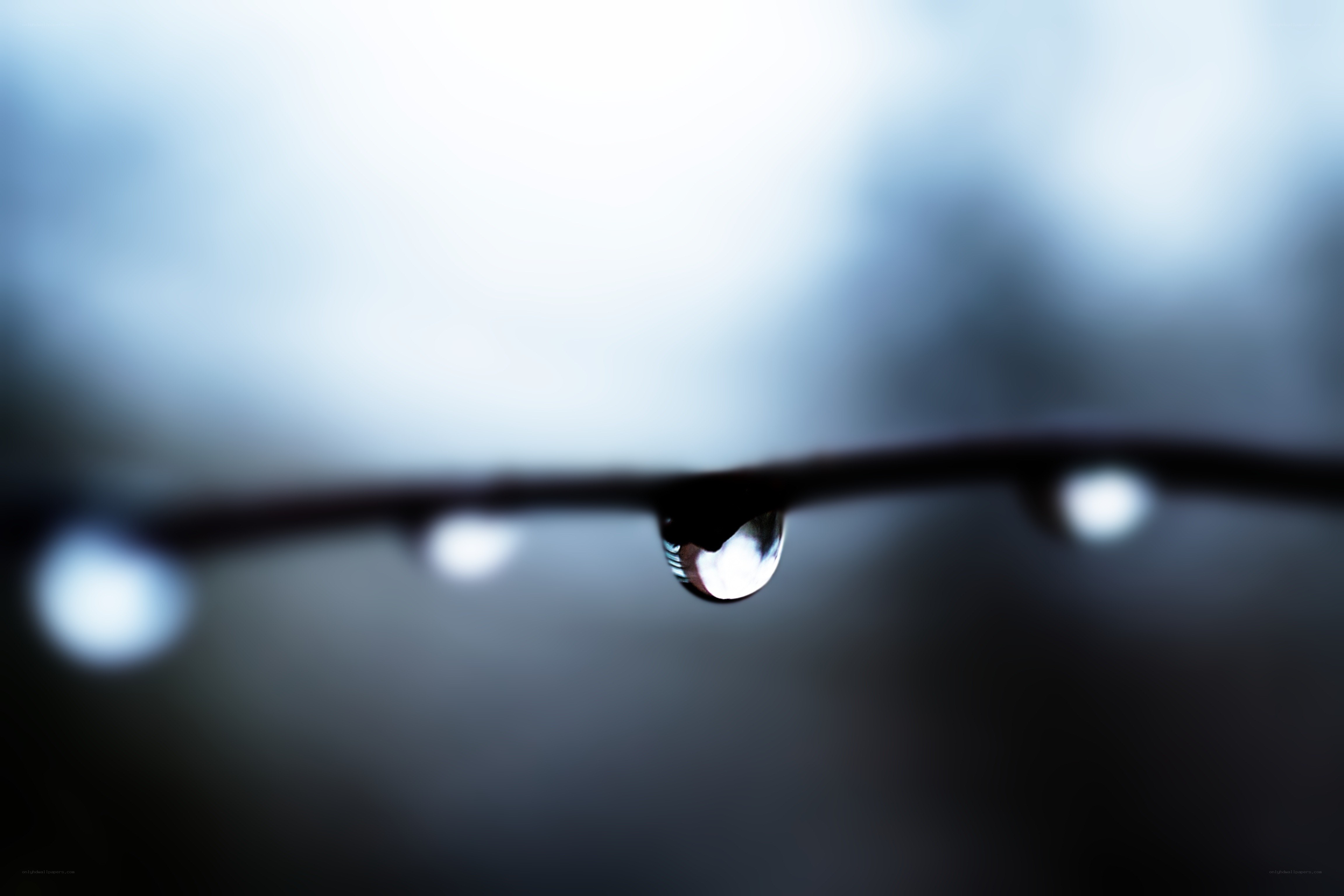 Water droplet on a wire