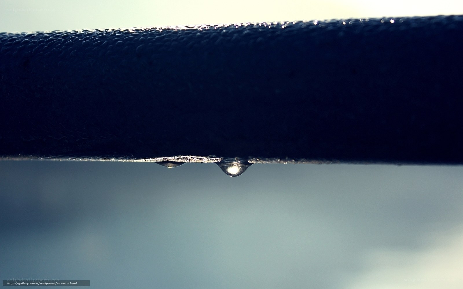 Water droplet on dark surface