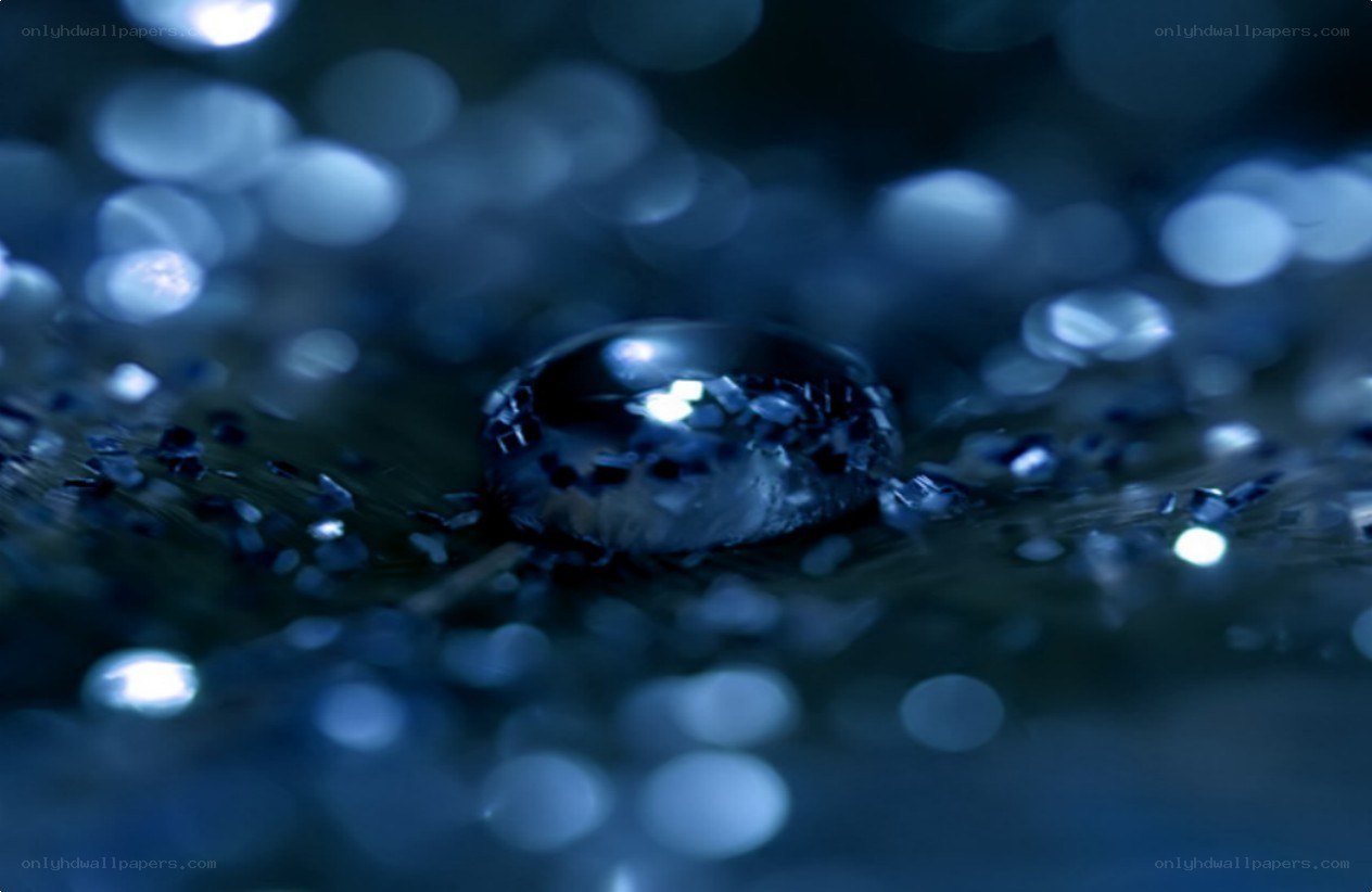 Water droplet on dark surface